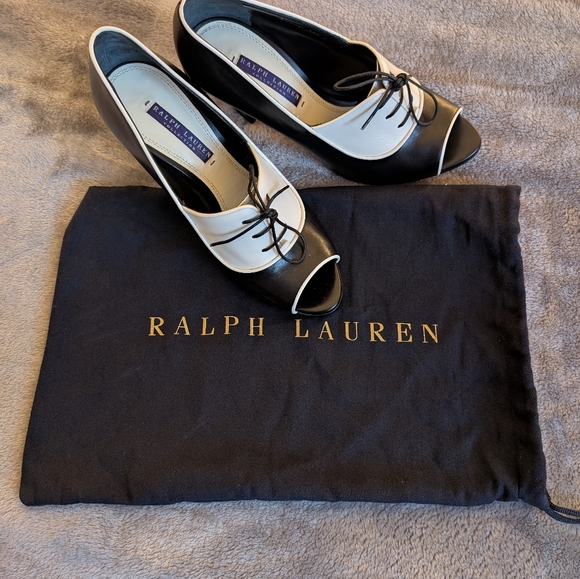 RALPH LAUREN PURPLE LABEL Katia/Spectator Heels W/DUST BAG. - Picture 12 of 16